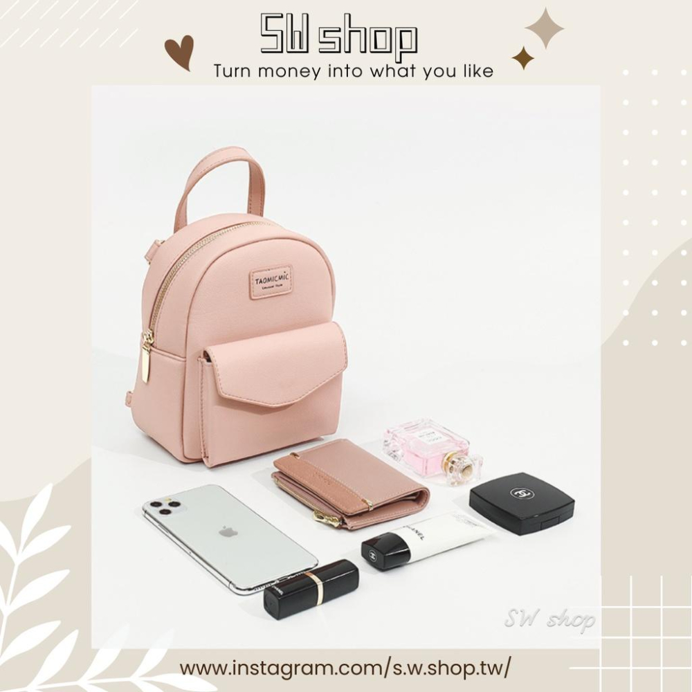 【sw.shop】🔥現貨+預購實拍🔥韓款素面後背包 2023新款 後背包 學生包 迷你包 女包 後背包 書包 寶寶藍-細節圖7