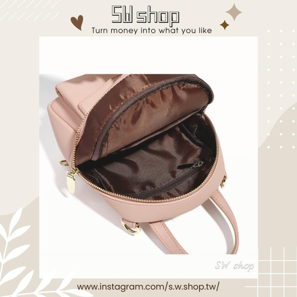 【sw.shop】🔥現貨+預購實拍🔥韓款素面後背包 2023新款 後背包 學生包 迷你包 女包 後背包 書包 寶寶藍-細節圖8