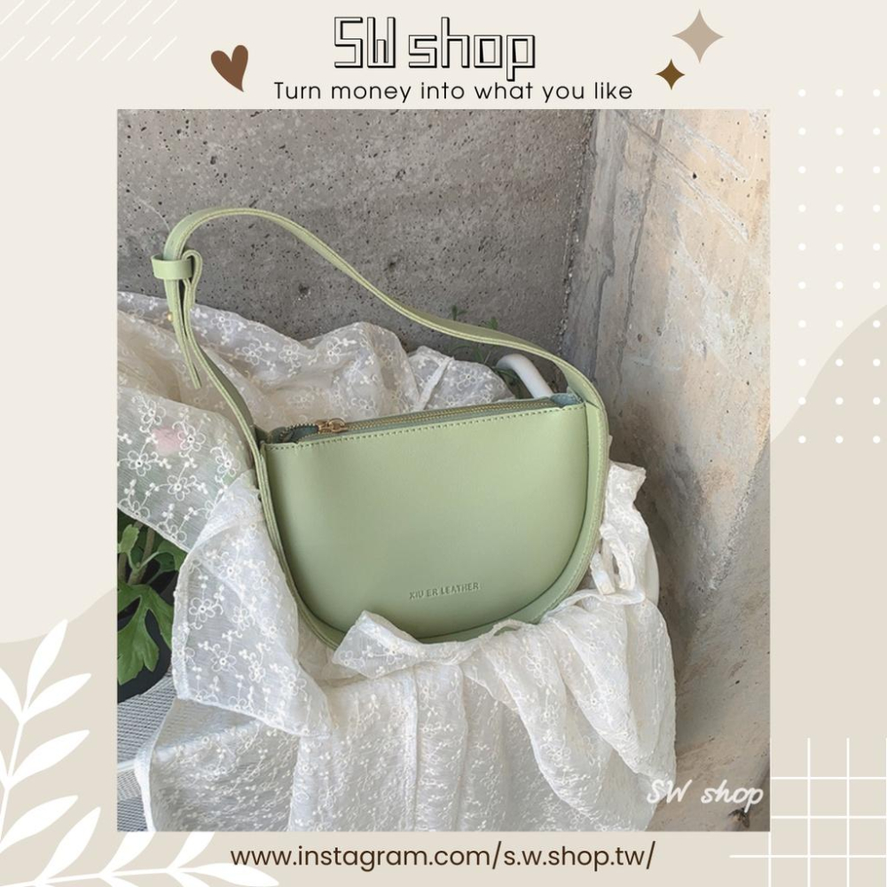 【sw.shop】缺貨🔥預購實拍🔥新版百搭腋下包 2022新款 斜背包 側背包 半月包 女包 單肩包 腋下包 馬鞍包-細節圖6