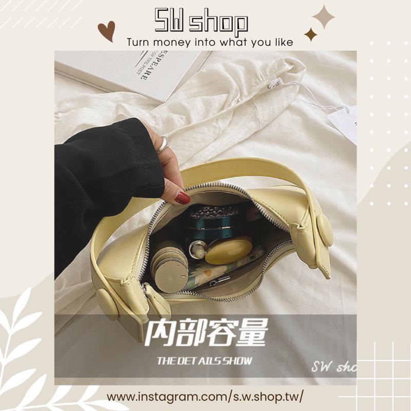 【sw.shop】🔥現貨+ 預購實拍🔥馬卡色系半月包 2023新款 腋下包 手提包 側背包 女包 單肩包 半月包 質感包-細節圖9