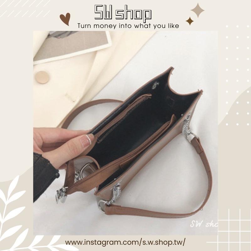 【sw.shop】🔥現貨 + 預購實拍🔥韓版素面小廢包2022新款 小方包 斜背包 側背包 女包 單肩包 質感包 小廢包-細節圖8