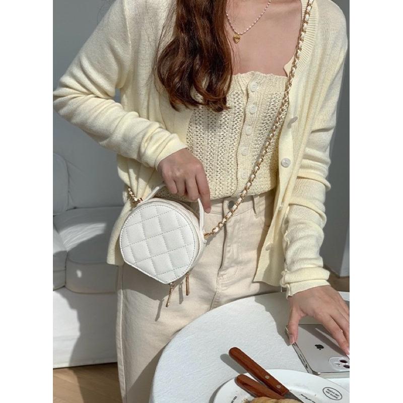 【sw.shop】🔥台灣出貨🔥小香風菱格小圓包 2024新款 格菱包 斜背包 側背包 女包 單肩包 小圓包 質感包-細節圖5