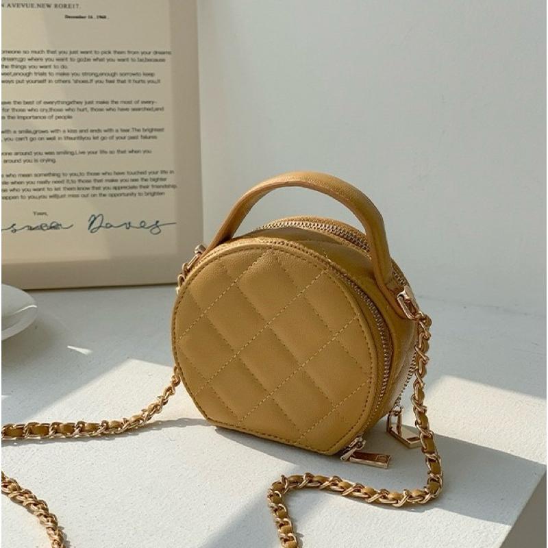 【sw.shop】🔥台灣出貨🔥小香風菱格小圓包 2024新款 格菱包 斜背包 側背包 女包 單肩包 小圓包 質感包-細節圖9