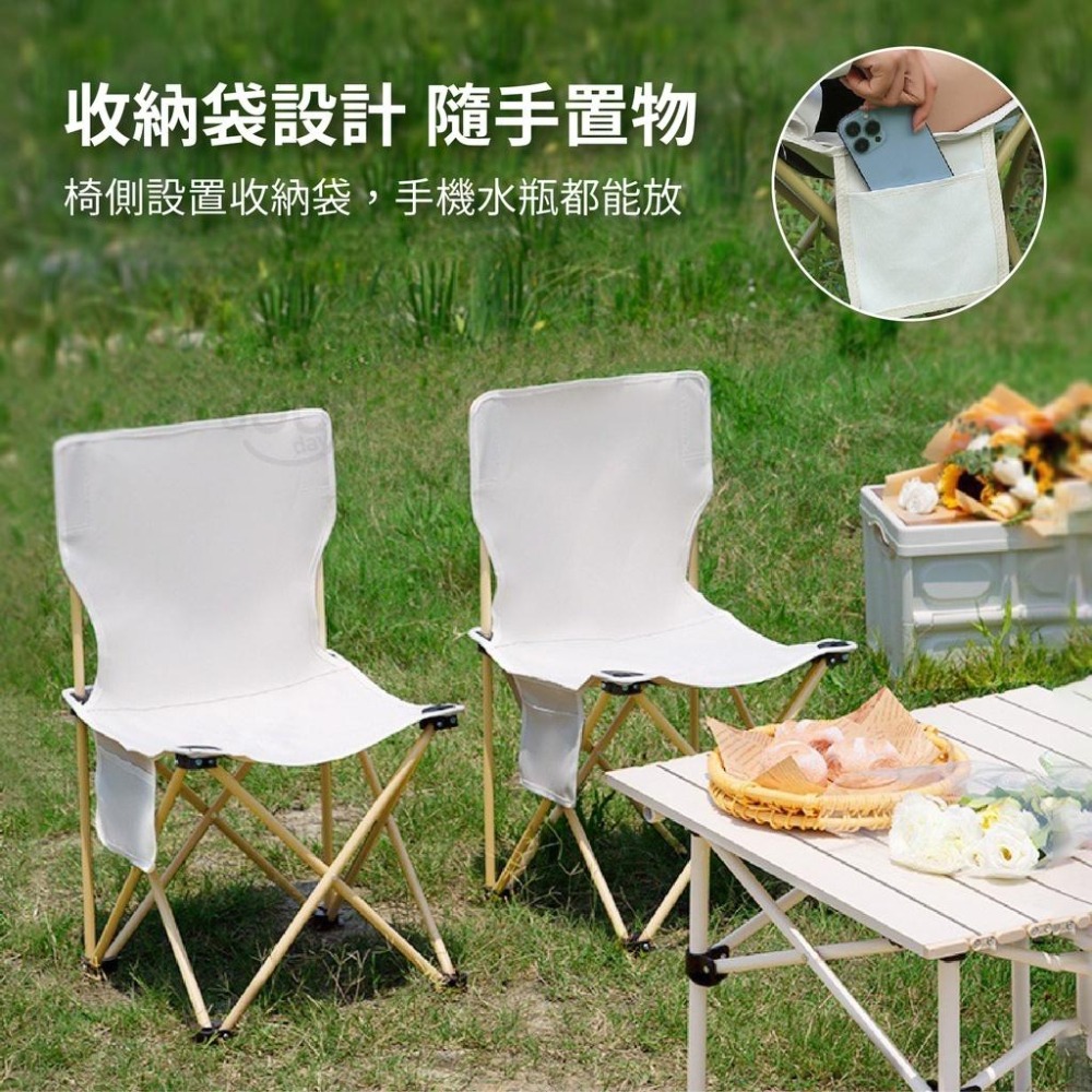 【Outdoor】戶外折疊椅  休閒椅 戶外椅 野餐椅 露營椅 露營摺疊椅 登山椅 (附贈收納提袋)-細節圖5