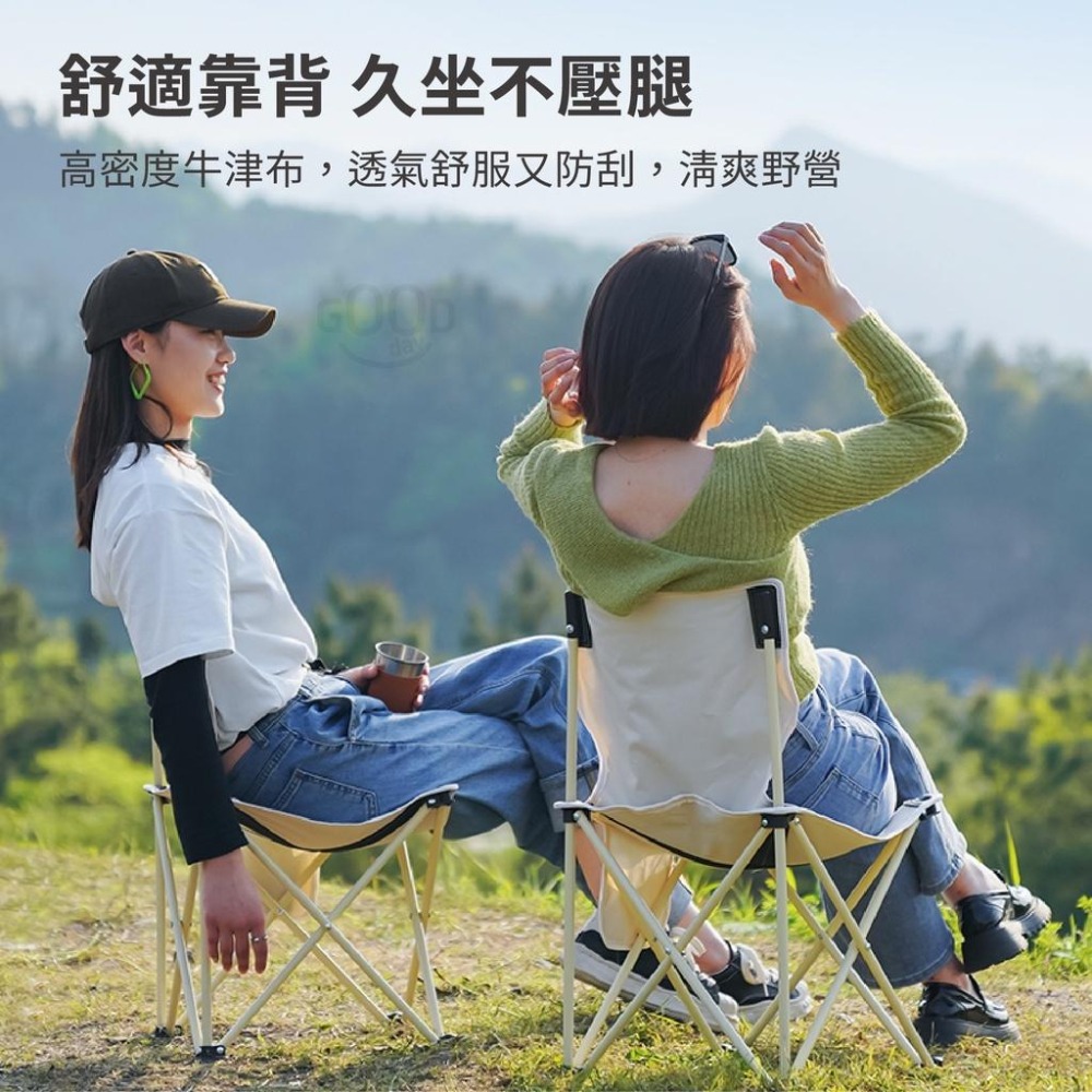 【Outdoor】戶外折疊椅  休閒椅 戶外椅 野餐椅 露營椅 露營摺疊椅 登山椅 (附贈收納提袋)-細節圖7