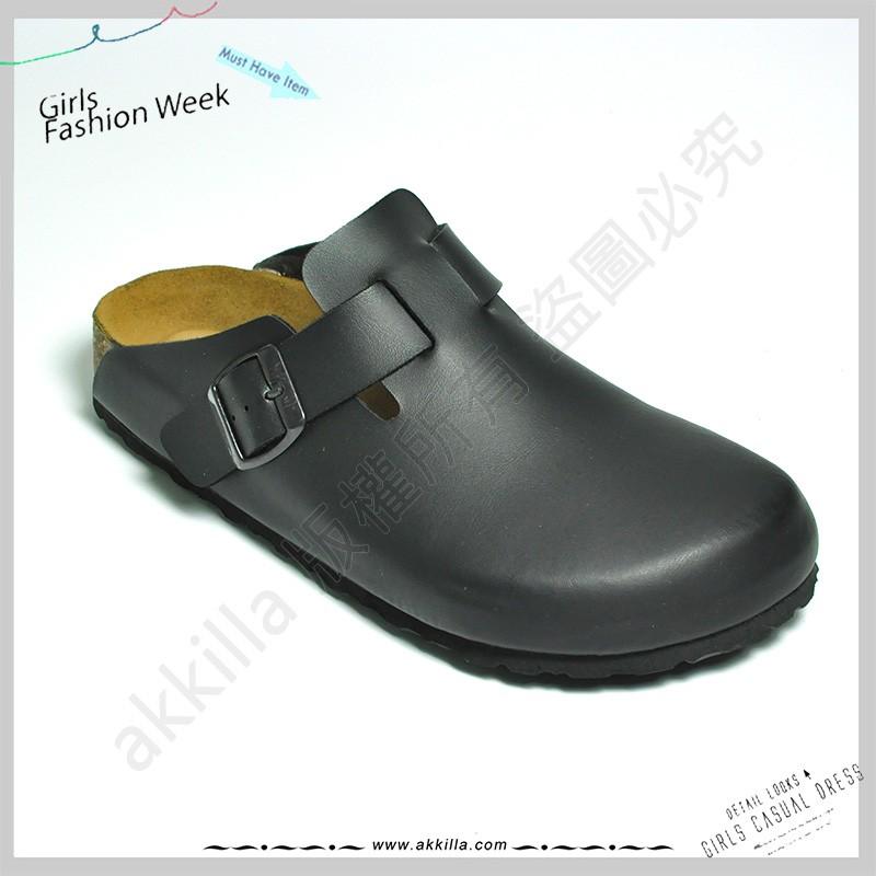 BOSTON波斯頓黑色經典伯肯拖鞋柏肯鞋包頭伯肯拖鞋可當情侶鞋拖鞋MIT台灣手工製造akkilla真皮鞋墊超強吸汗-細節圖2