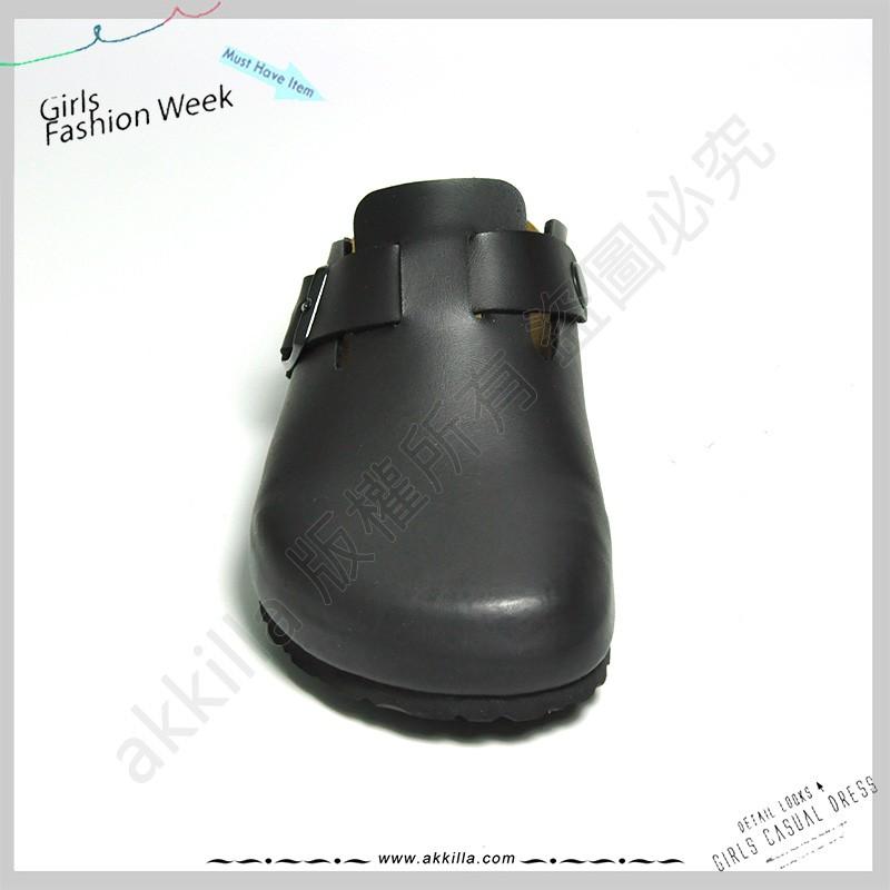 BOSTON波斯頓黑色經典伯肯拖鞋柏肯鞋包頭伯肯拖鞋可當情侶鞋拖鞋MIT台灣手工製造akkilla真皮鞋墊超強吸汗-細節圖3