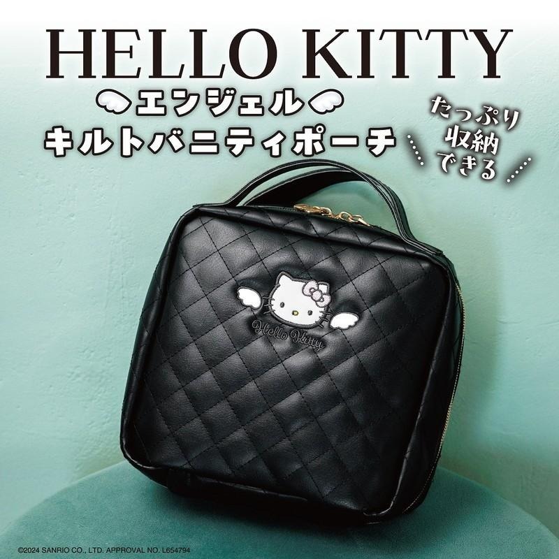 袋我走【HELLO KITTY 黑色菱形雙拉鍊化妝包】-細節圖2