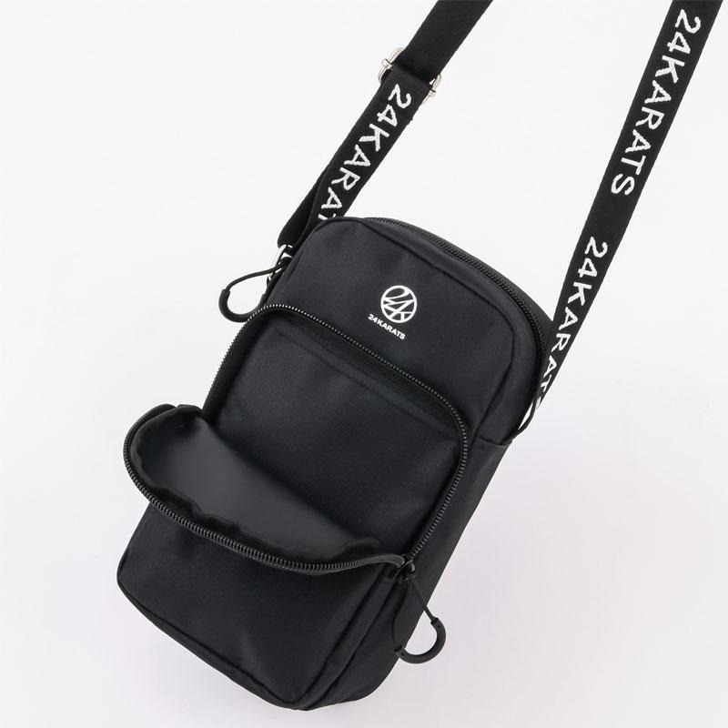 袋我走【24Karats 黑色斜背小包 手機包】-細節圖3