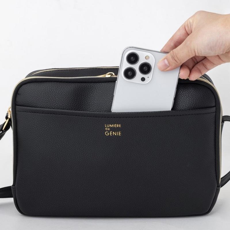 袋我走【LUMIÈRE de GÉNIE 黑色側背包】-細節圖3
