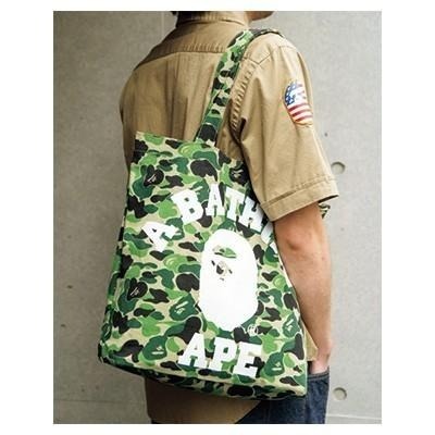 袋我走【APE 迷彩綠托特包(白字+LOGO)/APE BAPE 彩繪托特包】-細節圖5