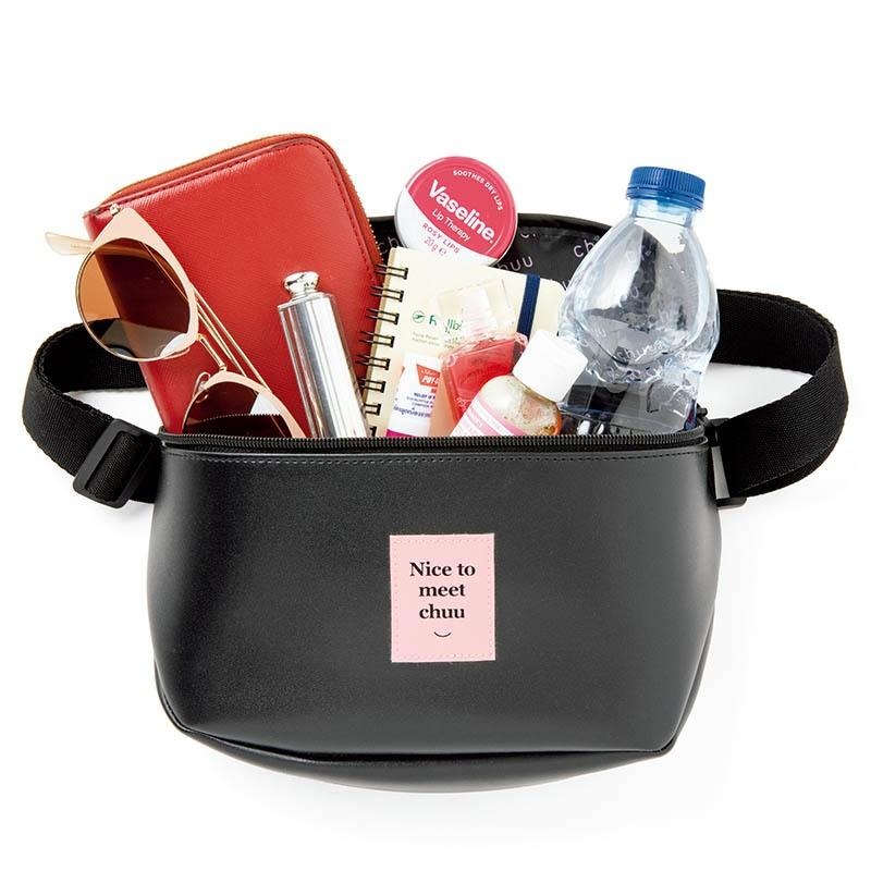 袋我走【chuu Nice to meet chuu 粉標黑色腰包】-細節圖2