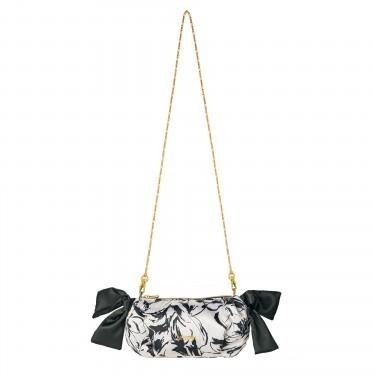 袋我走【SNIDEL黑白色蝴蝶結造型側背包】-細節圖3