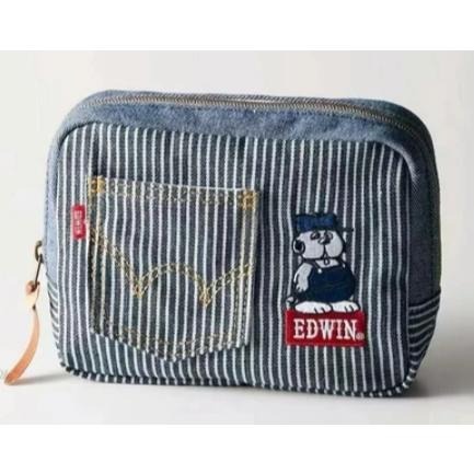 袋我走【SNOOPY x EDWIN 牛仔褲化妝包(深色牛仔款/直條紋牛仔款/淺色牛仔款)】-細節圖3