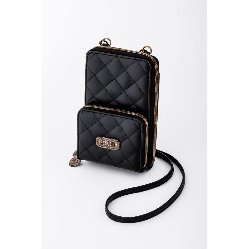 袋我走【ANNA SUI 黑色皮質手機包】-細節圖2