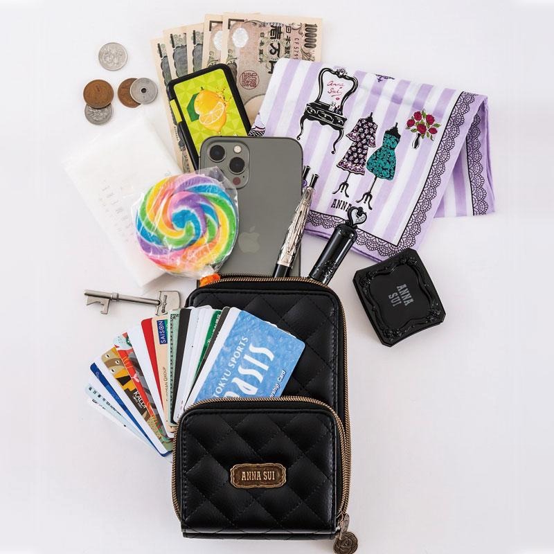 袋我走【ANNA SUI 黑色皮質手機包】-細節圖4