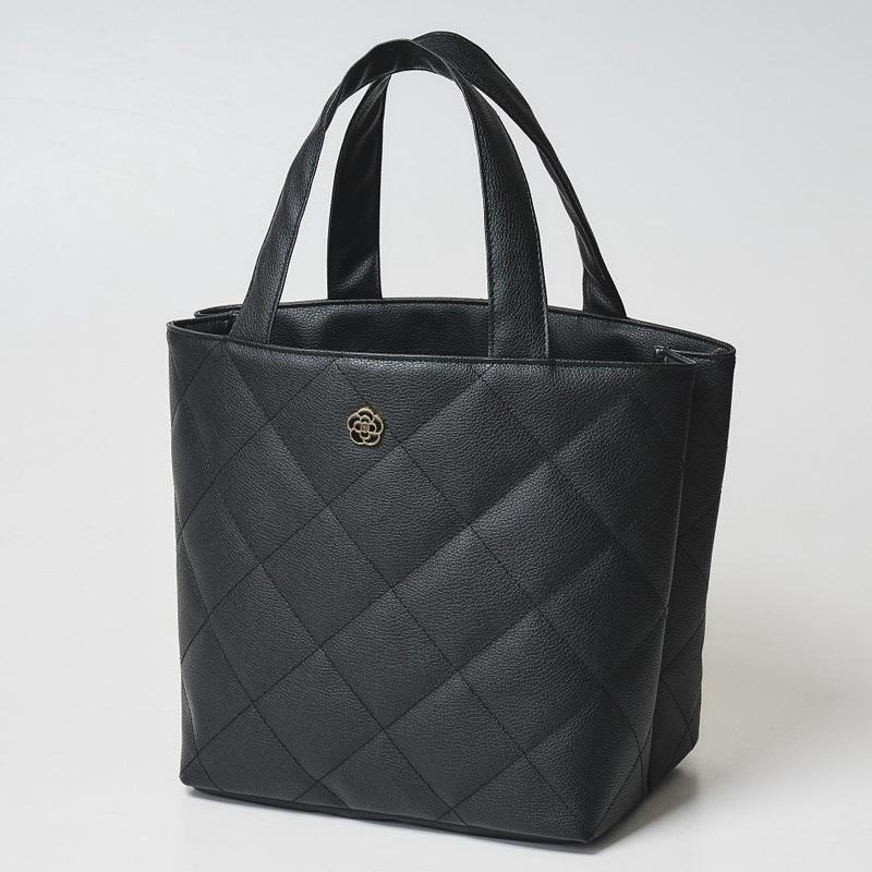 袋我走【CLATHAS 皮質黑色菱格手提包】-細節圖2