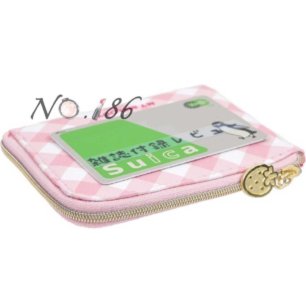 袋我走【MY MELODY  粉紅格紋拉鍊小錢包】-細節圖6