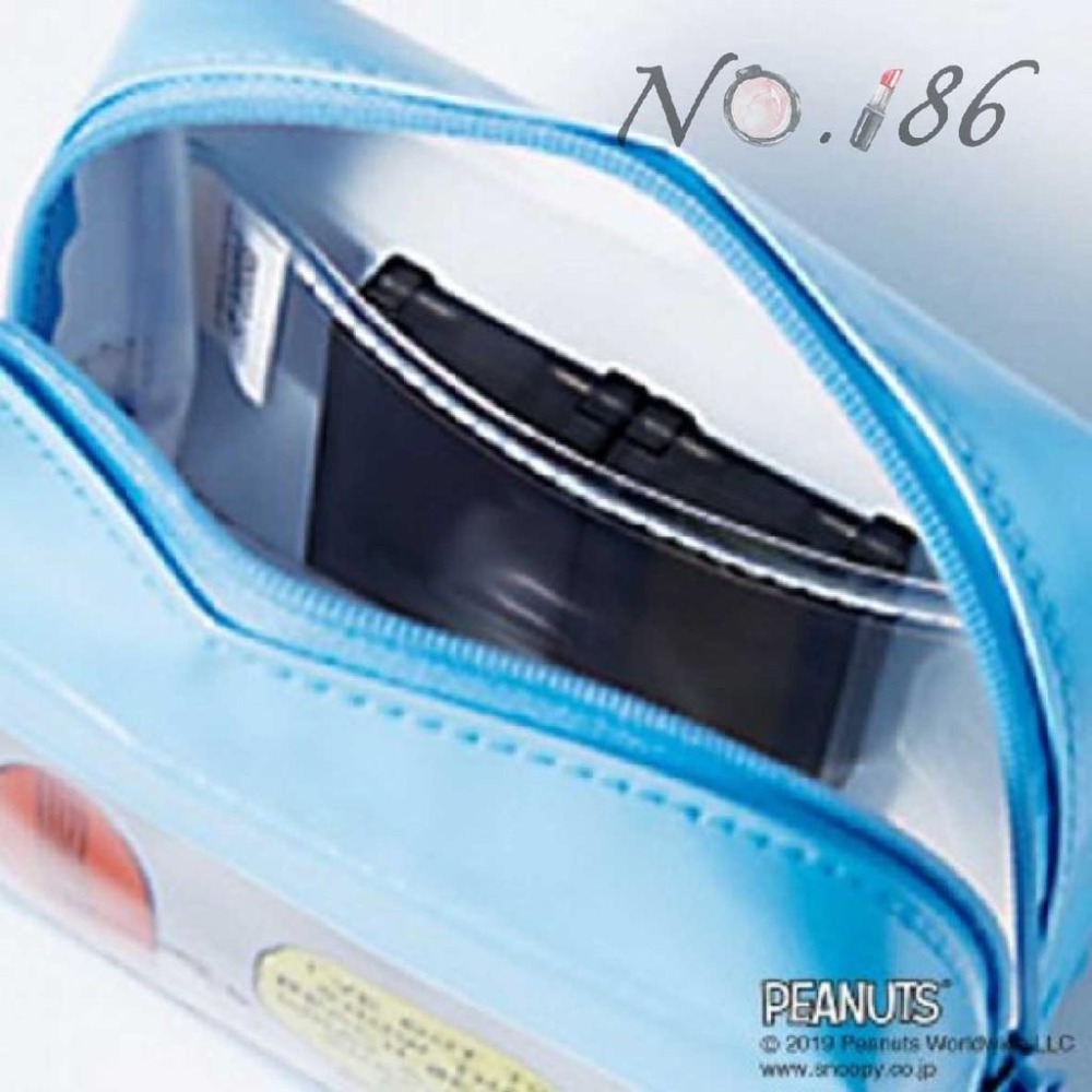 袋我走【SNOOPY 史努比 藍色透明小物包】-細節圖6