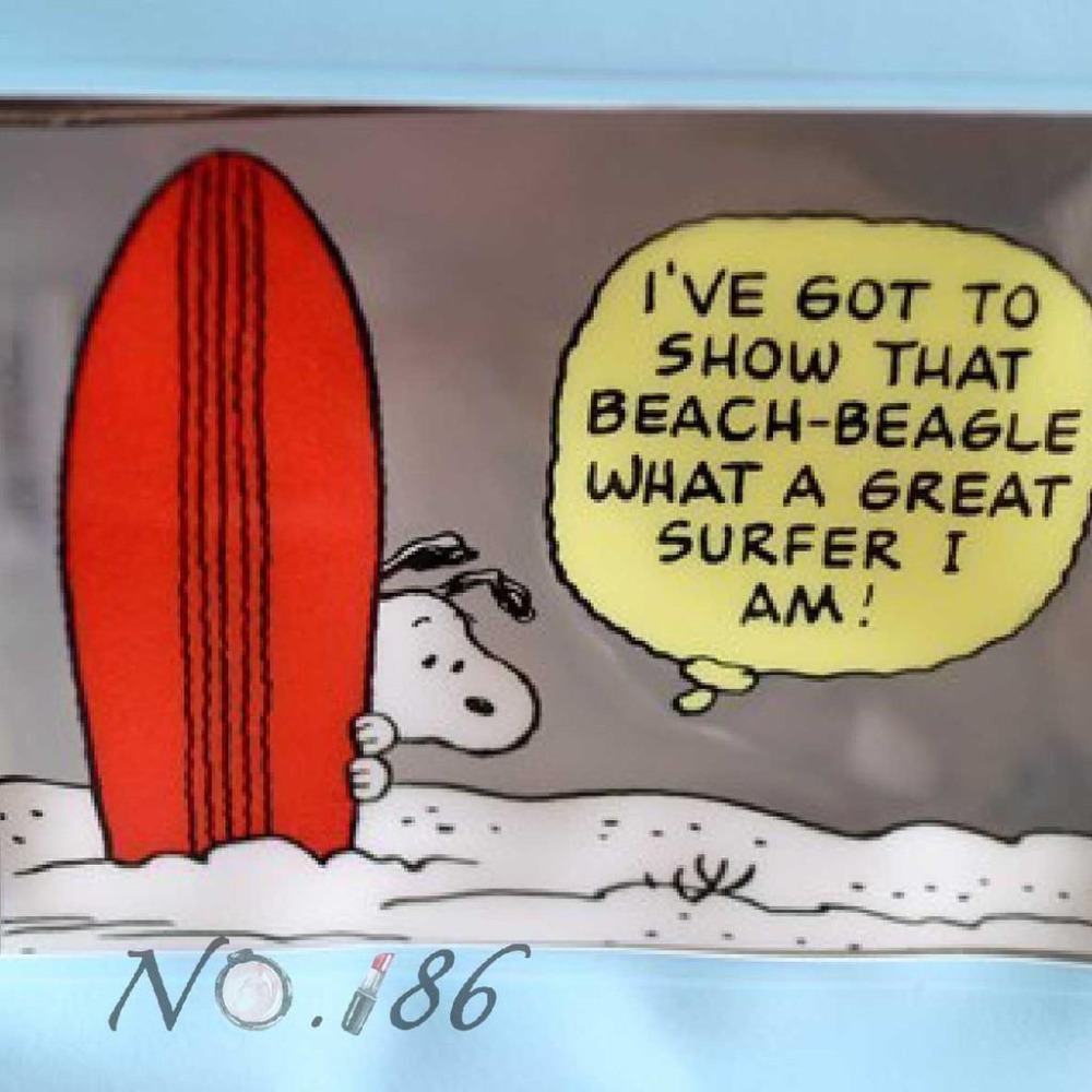 袋我走【SNOOPY 史努比 藍色透明小物包】-細節圖8