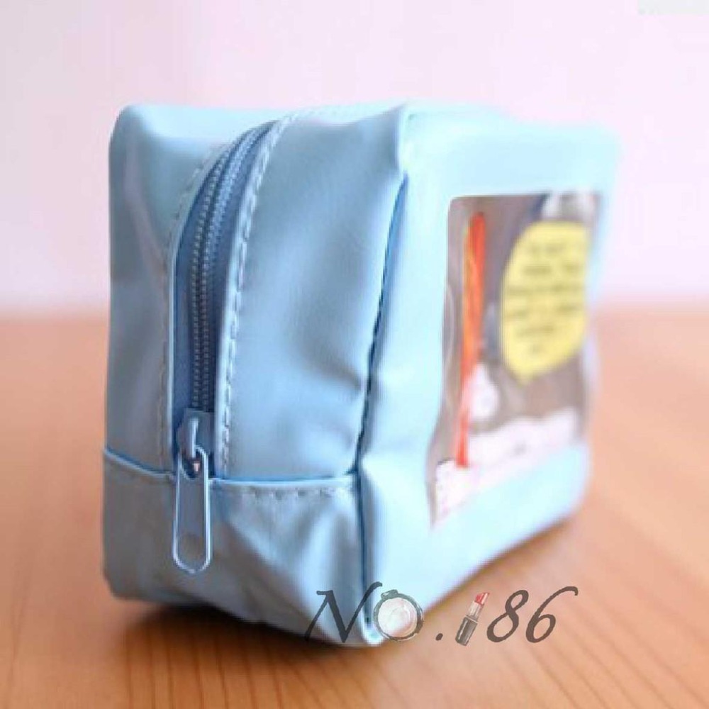 袋我走【SNOOPY 史努比 藍色透明小物包】-細節圖9