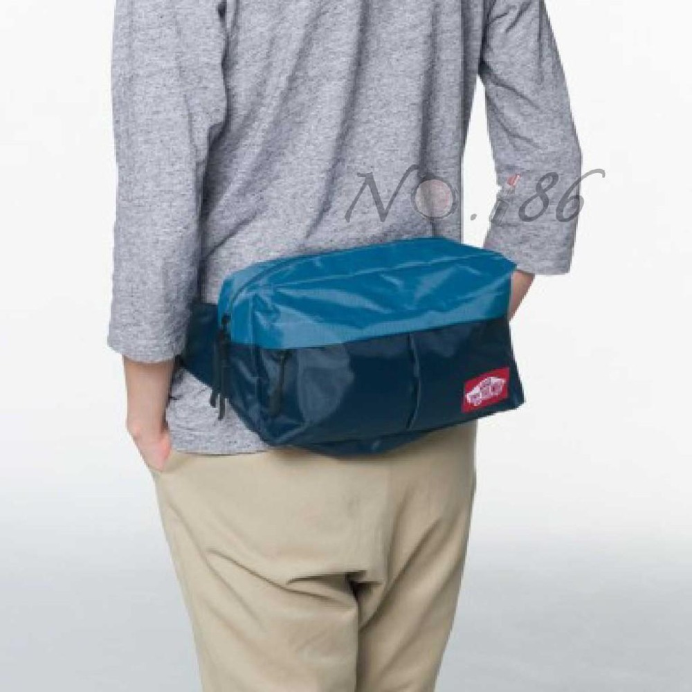 袋我走【VANS 藍色拼接腰包/斜背包】-細節圖3