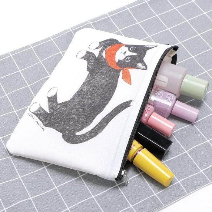 袋我走【EFFE BEAMS 米色托特包+貓咪圖案長方平口拉鍊小包】-細節圖7