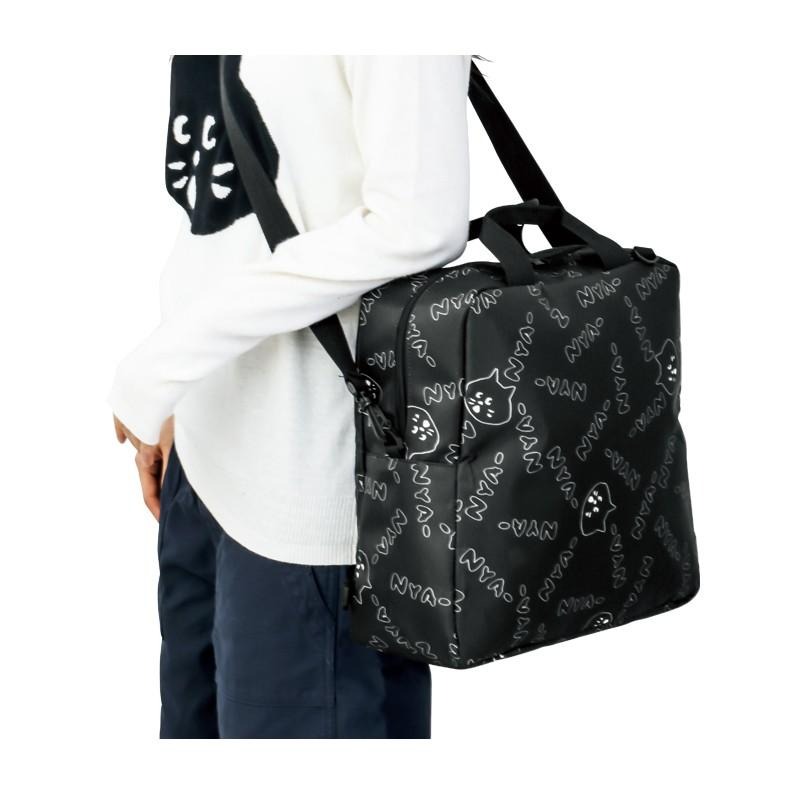 袋我走【驚訝貓/尼龍黑色 3Way包】-細節圖6