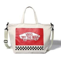 袋我走【VANS 白色 3WAY 帆布 大容量 側背包 手提袋 側背包 托特包】-細節圖2
