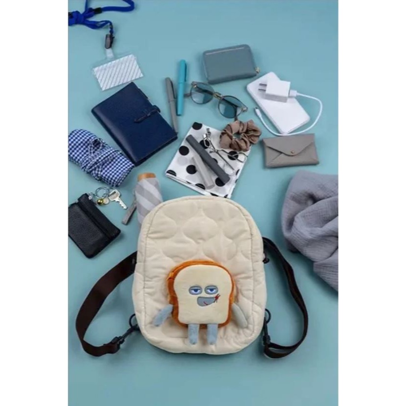 袋我走【Pan Dorobou 麵包小偷白色收納包】-細節圖2