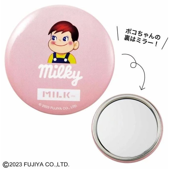 袋我走【日本雜誌sweet 附錄 MILKFED 不二家牛奶妹 PEKO 化妝包 收納袋 小物包 +化妝鏡】-細節圖3