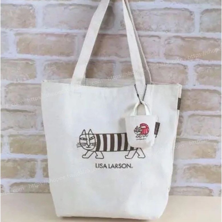 袋我走【LISA LARSON 貓咪直條紋 托特包+吊飾包】-細節圖4