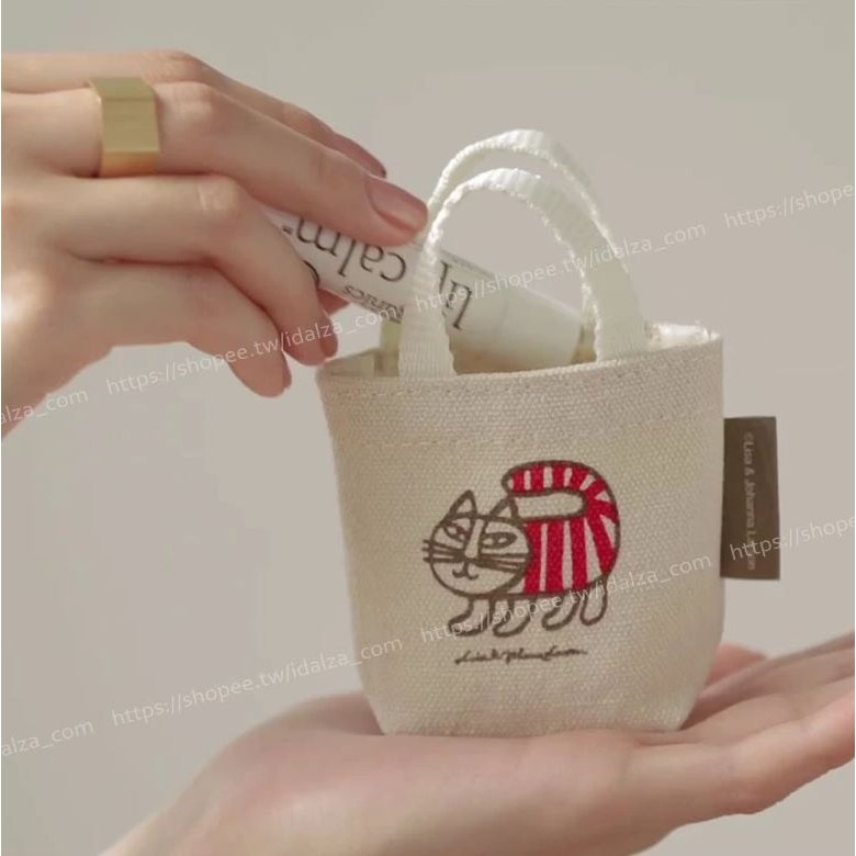 袋我走【LISA LARSON 貓咪直條紋 托特包+吊飾包】-細節圖5