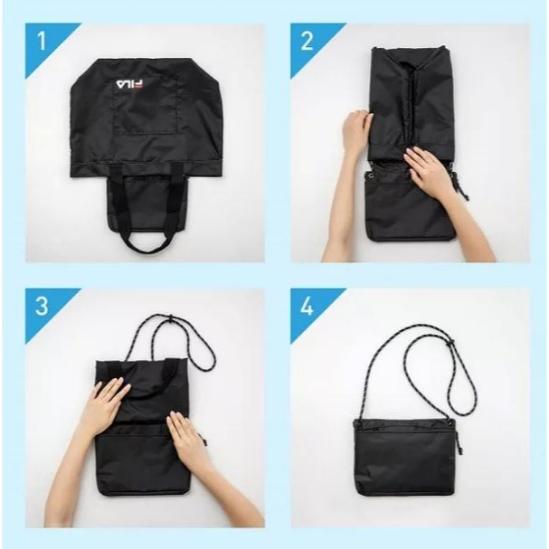 袋我走【FILA 2way黑色摺疊包】-細節圖5