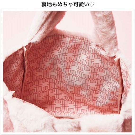 袋我走【JILL STUART 絨毛粉色手提包+吊飾兩件組】-細節圖3