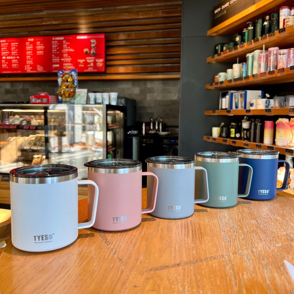 【艾特叔叔旗艦店】304不鏽鋼 馬克杯 雙層真空 推蓋設計 直飲杯口 防塵蓋-細節圖2