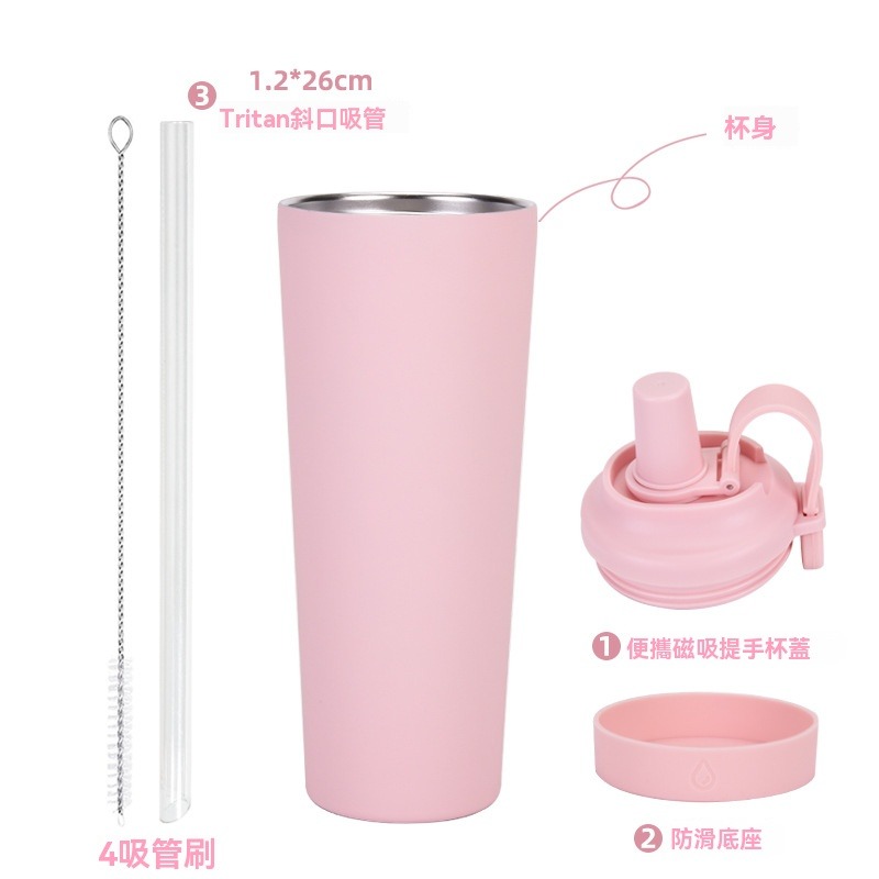 【艾特叔叔旗艦店】吸管杯 陶瓷杯 保溫杯 冰霸杯 304不鏽鋼 304不鏽鋼+陶瓷塗層 雙飲 直飲 吸管-細節圖3