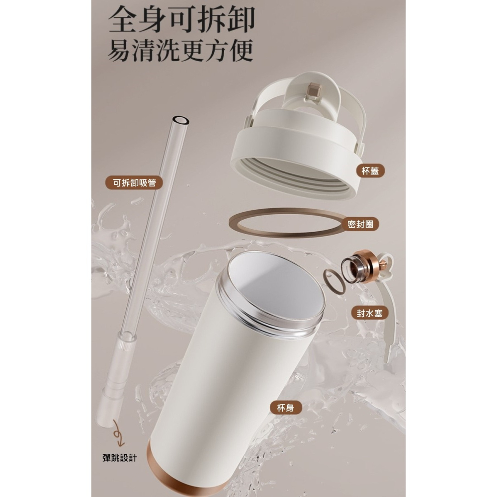 【艾特叔叔旗艦店】吸管杯 陶瓷杯 保溫杯 冰霸杯 304不鏽鋼內膽+陶瓷塗層 雙飲 直飲 吸管-細節圖3