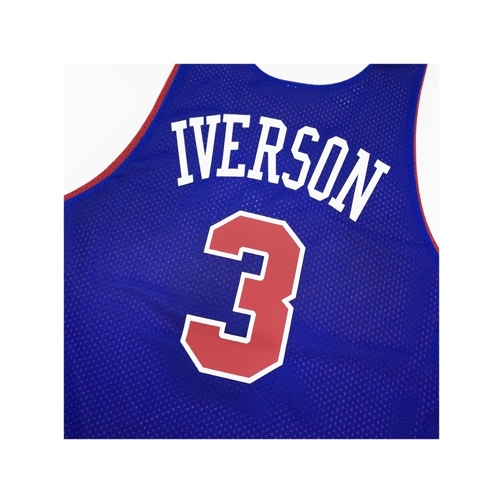 Mitchell ness Mitchell & Ness 雙面球衣 76ERS Allen Iverson 藍紅-細節圖3