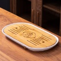 【陶說】乾濕兩用竹茶盤-禪黑/雅白 陶瓷底座 茶具 茶壺 茶杯 瀝水盤 泡茶壺 茶盤-規格圖9