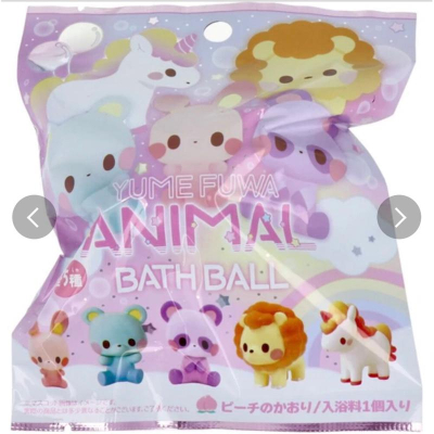《現貨》日本代購 動物 浴球 洗澡 玩具 桃子香味 隨機 兔子 小熊 獅子 熊貓 獨角獸