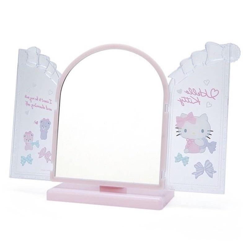 《現貨》日本正版 角度可調 立式鏡子 立鏡 桌鏡 化妝鏡 kitty 美樂蒂 雙子星 大耳狗 庫洛米 鏡子 聖誕禮物-細節圖2