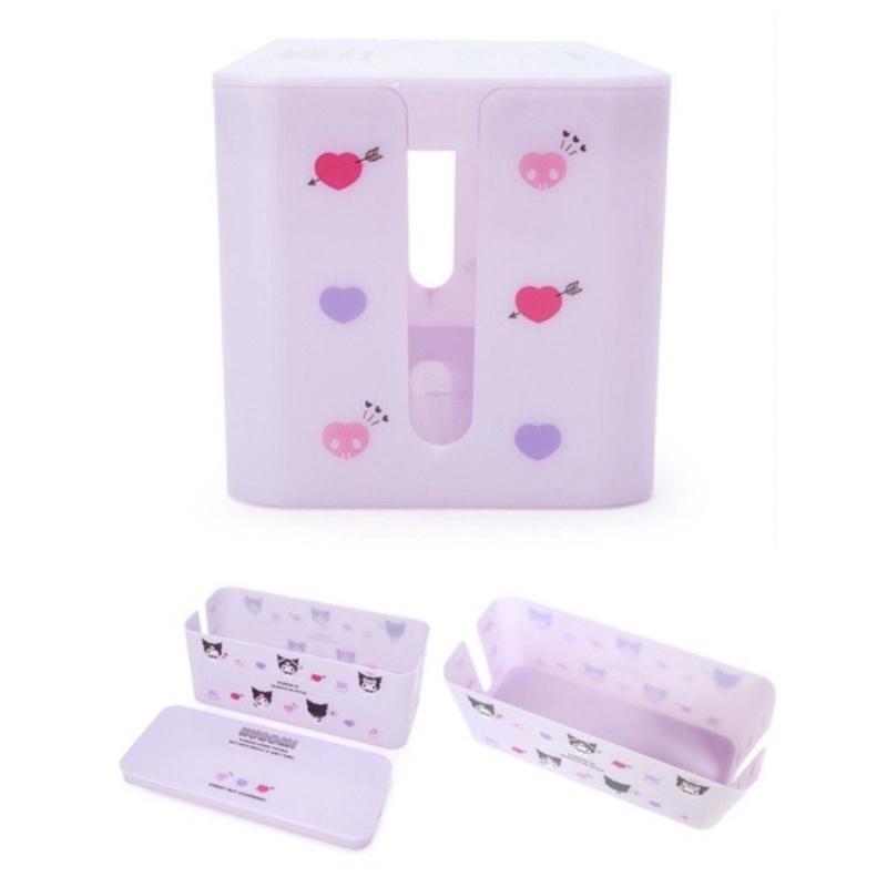 《現貨》日本代購 電源線 電線收納盒 美樂蒂 雙子星 庫洛米 電線盒 電線整理盒 集線盒 電腦線整理盒 插座盒-細節圖3