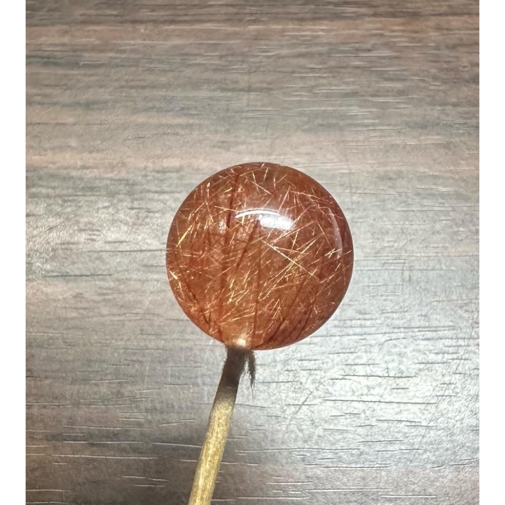 【 櫻桃紅髮晶 17mm 單珠(通孔) 】-細節圖3