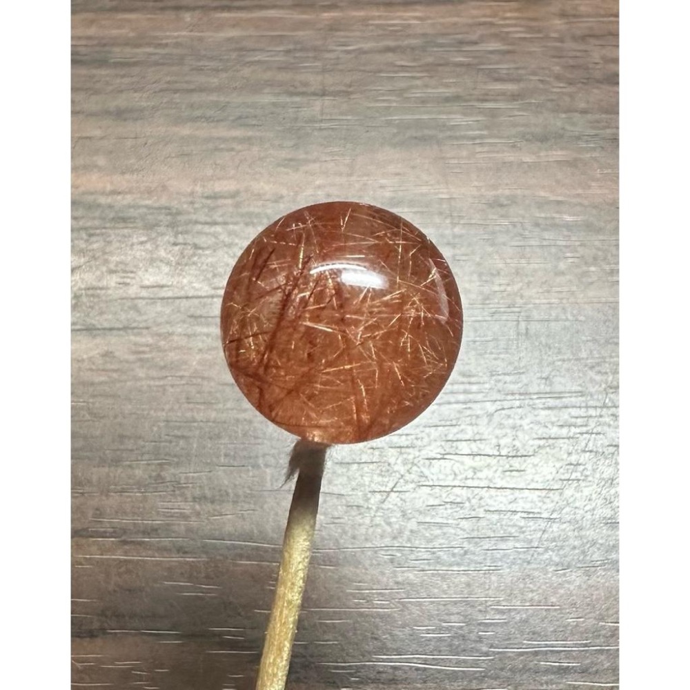 【 櫻桃紅髮晶 17mm 單珠(通孔) 】-細節圖4