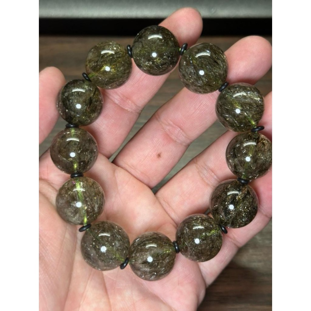 【 綠碧髮手珠 18mm 手圍18 】-細節圖2