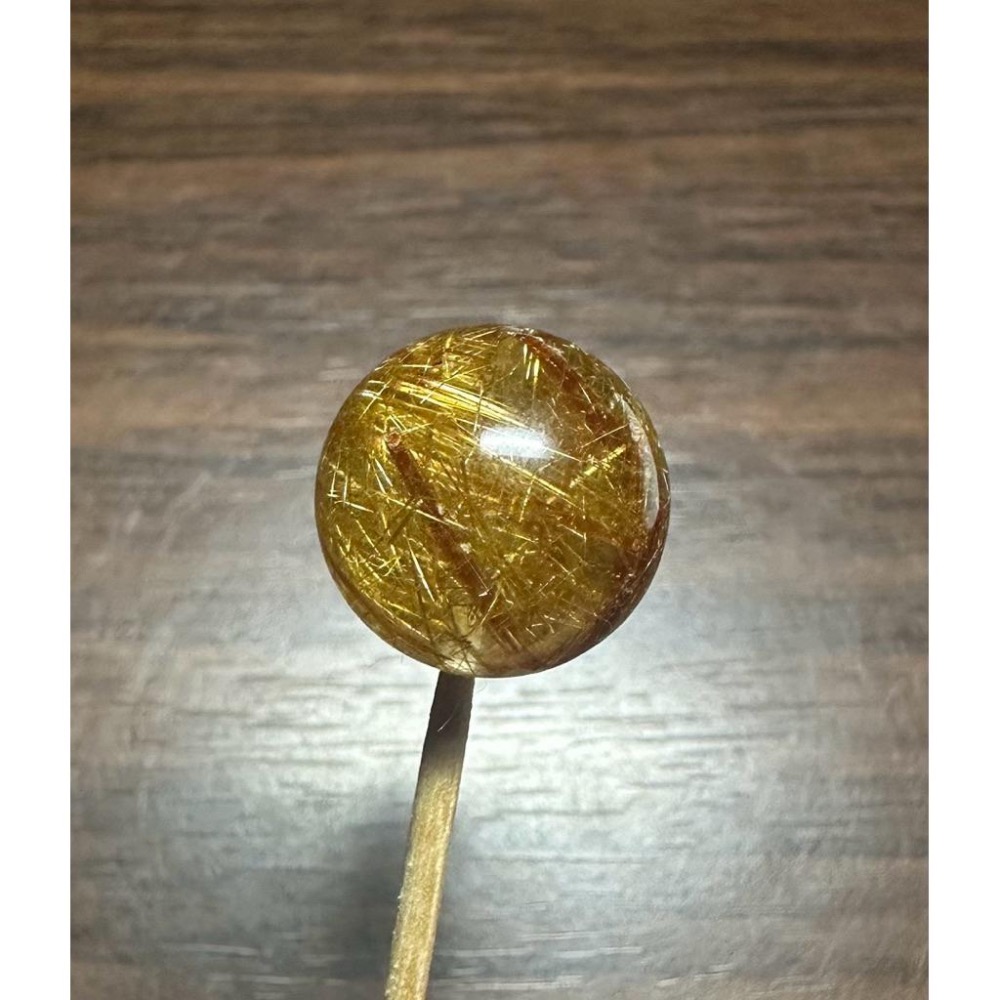 【 金髮晶 17mm 單珠(通孔) 】-細節圖2