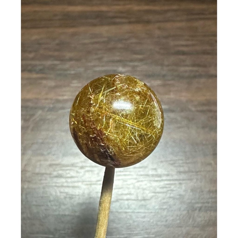 【 金髮晶 17mm 單珠(通孔) 】-細節圖3