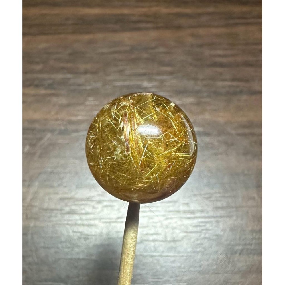 【 金髮晶 17mm 單珠(通孔) 】-細節圖4