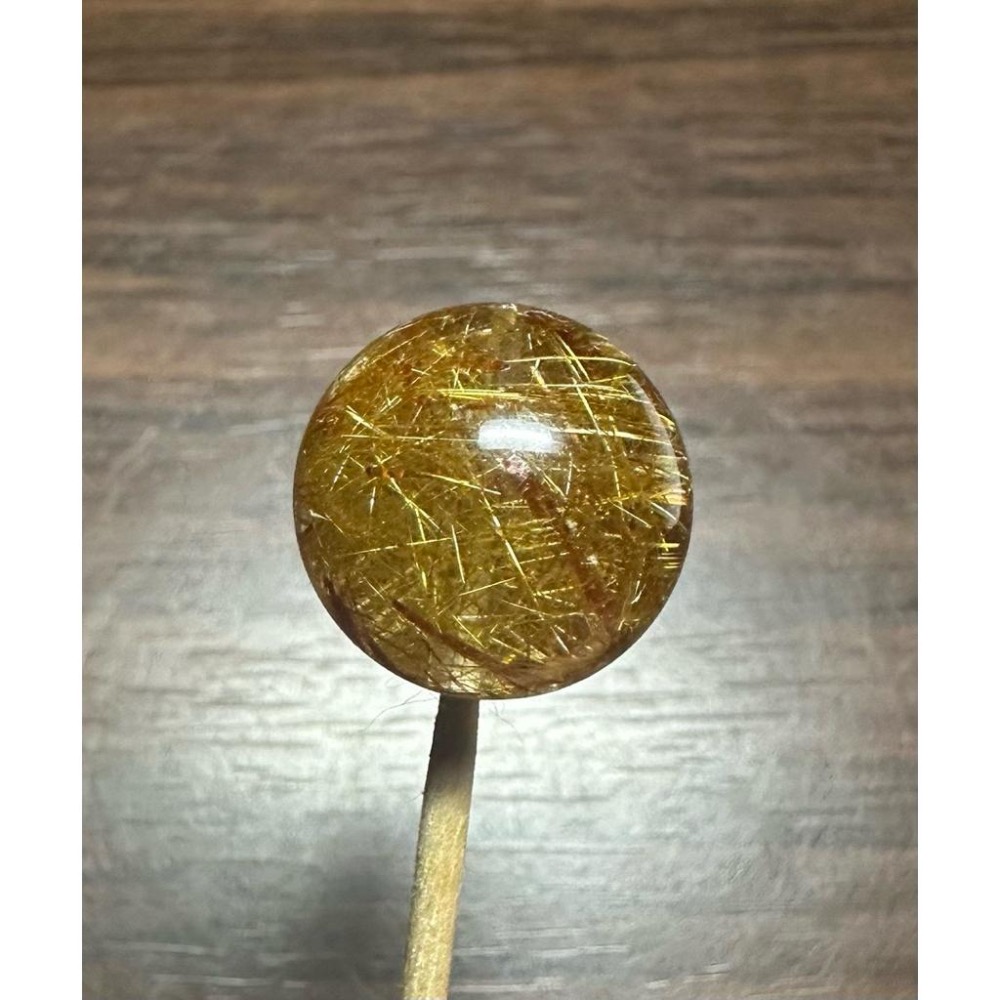 【 金髮晶 17mm 單珠(通孔) 】-細節圖5